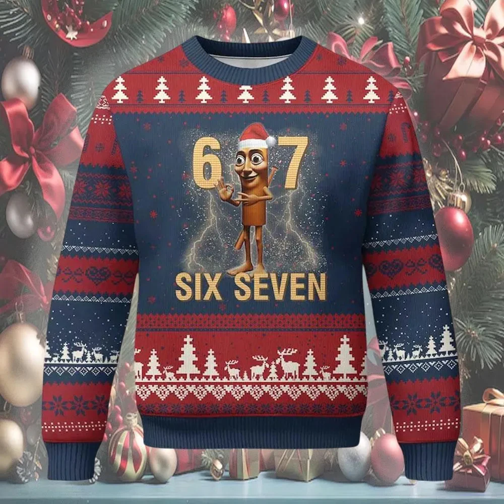 

Italian Brainrot Xmas Meme Ugly Christmas Sweater Funny Brain Rot Gen Z Meme Sweatshirts Tung Tung Tung Sahur Jumper Sweaters