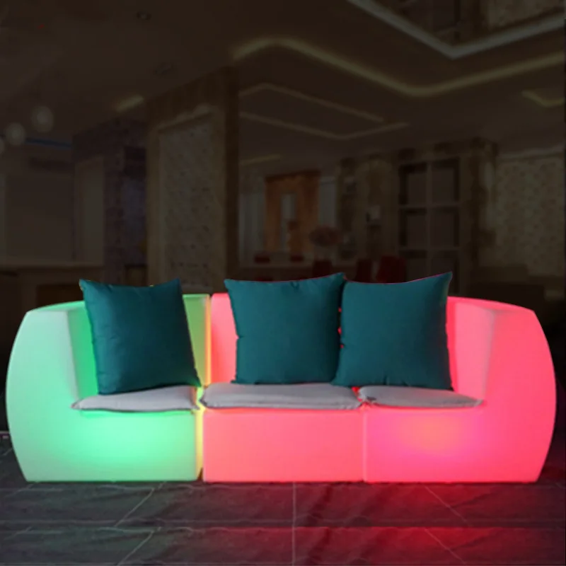 Illuminated Right Angle Sofa 78*66*72cm Random Splicing Living Room Furniture Sets Glow Chairs Color Changeable Light Up Stool