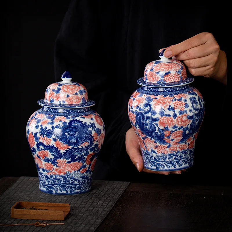 

Сине-белая керамическая герметичная банка, универсальная банка для чая, герметичный резервуар для хранения, бытовые контейнеры для хранения, фарфоровый органайзер для чая