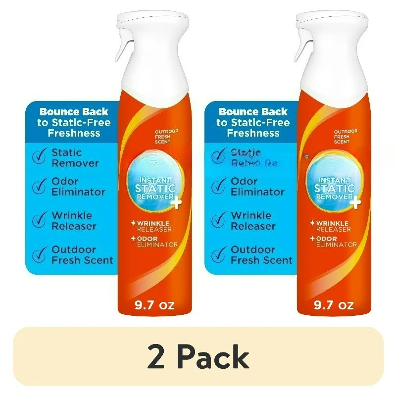 

(2 pack) Rapid Touch-Up 3 in 1 Static Remover, Wrinkle Releaser, Fabric Refreshing Odor Eliminator, Fresh Scent, 9.7 oz