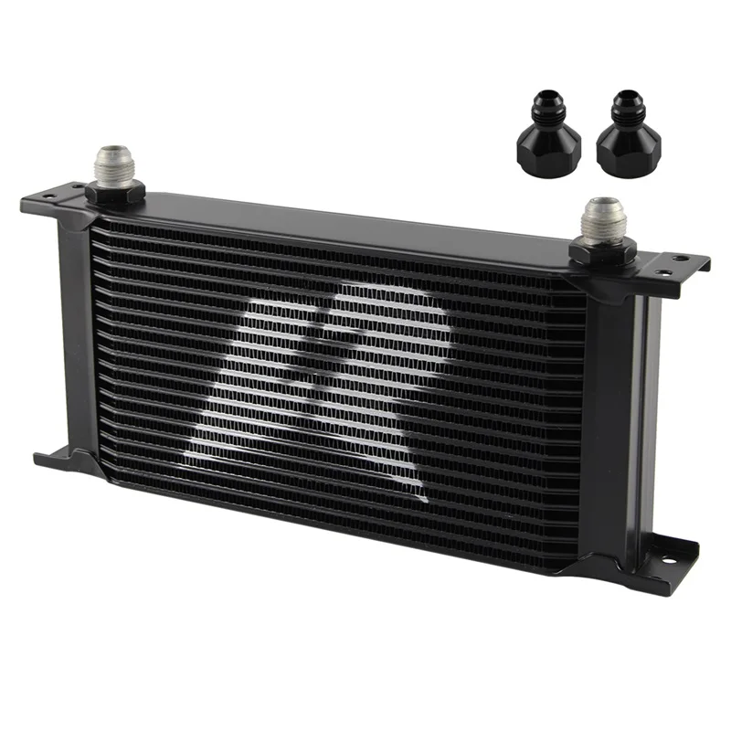 19 Row AN8 Stacked Plate Oil Cooler AN6 Adapter Universal Transmission Engine Aluminium Radiator 248MM 3/4