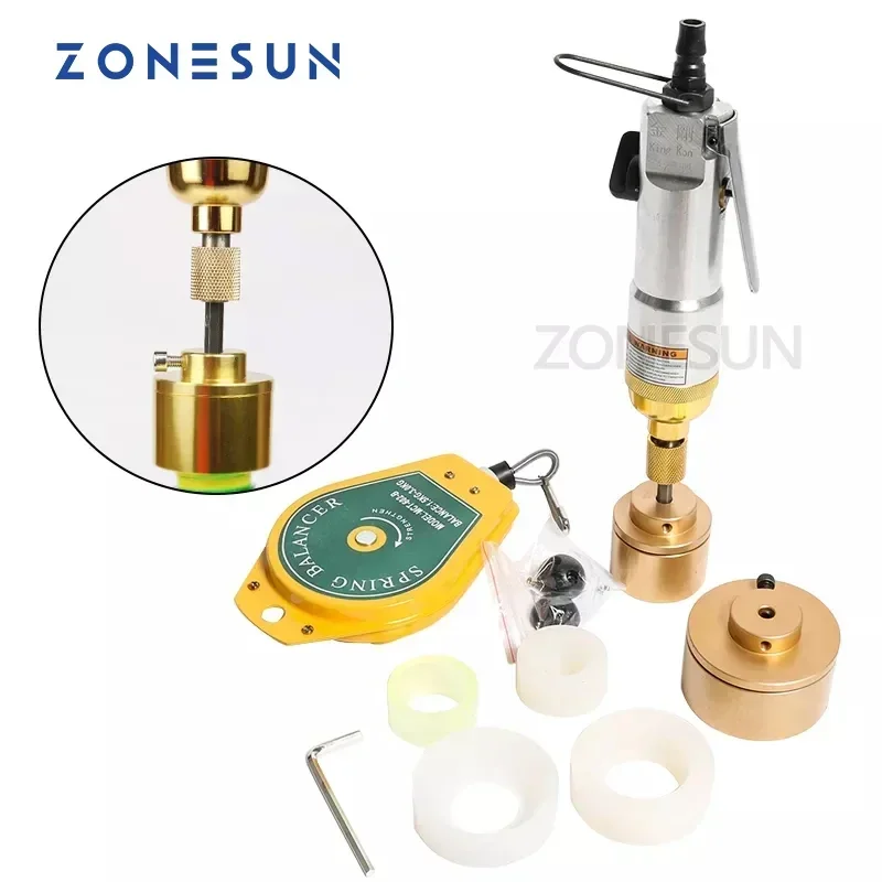 ZONESUN 10-50mm 28 29 30 31 32 38mm potente máquina taponadora neumática manual de botellas de agua y bebidas