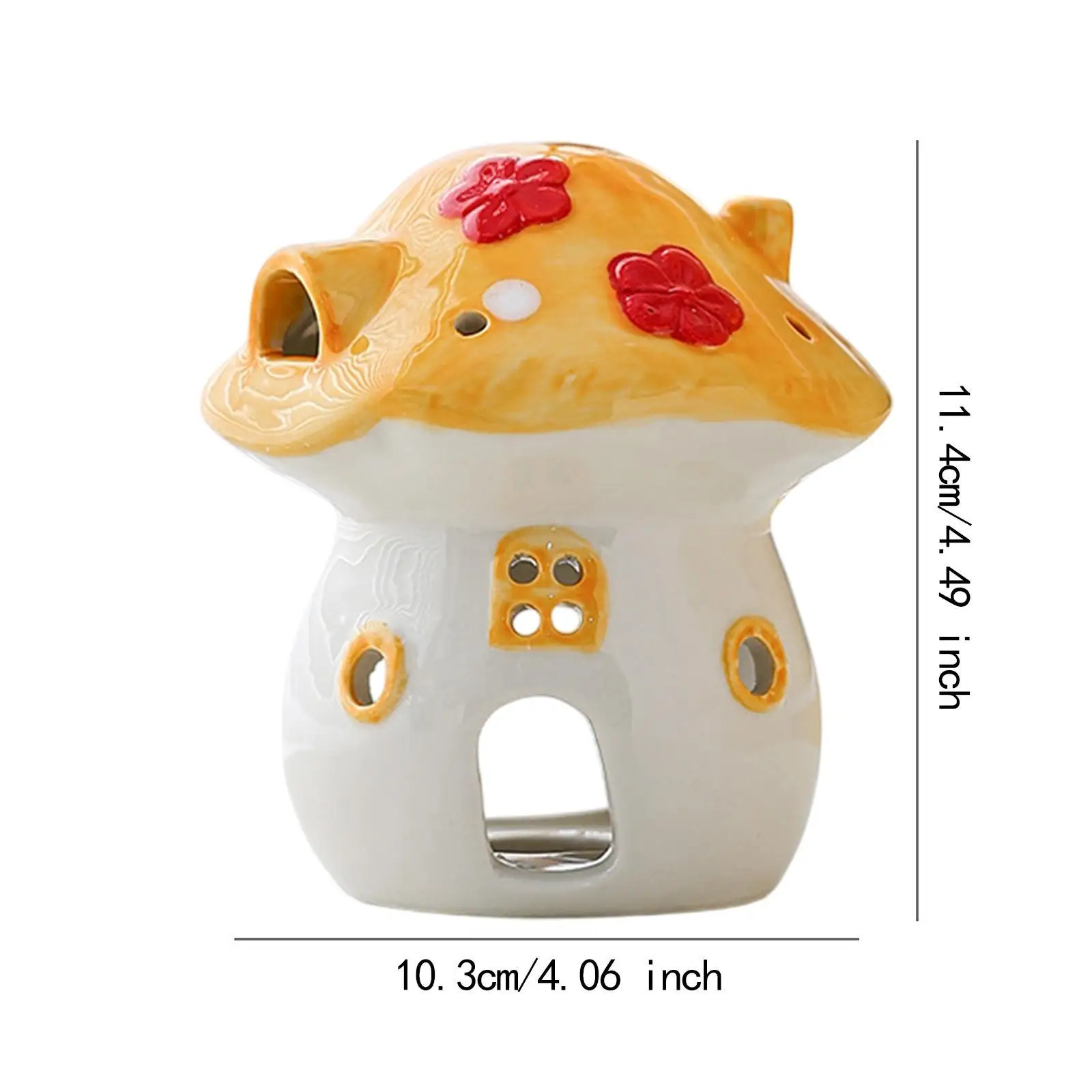 Creative Mushroom Ceramic Candlestick Aromatherapy Stove Cartoon Ornament Night Light Housewarming Gift for Girls