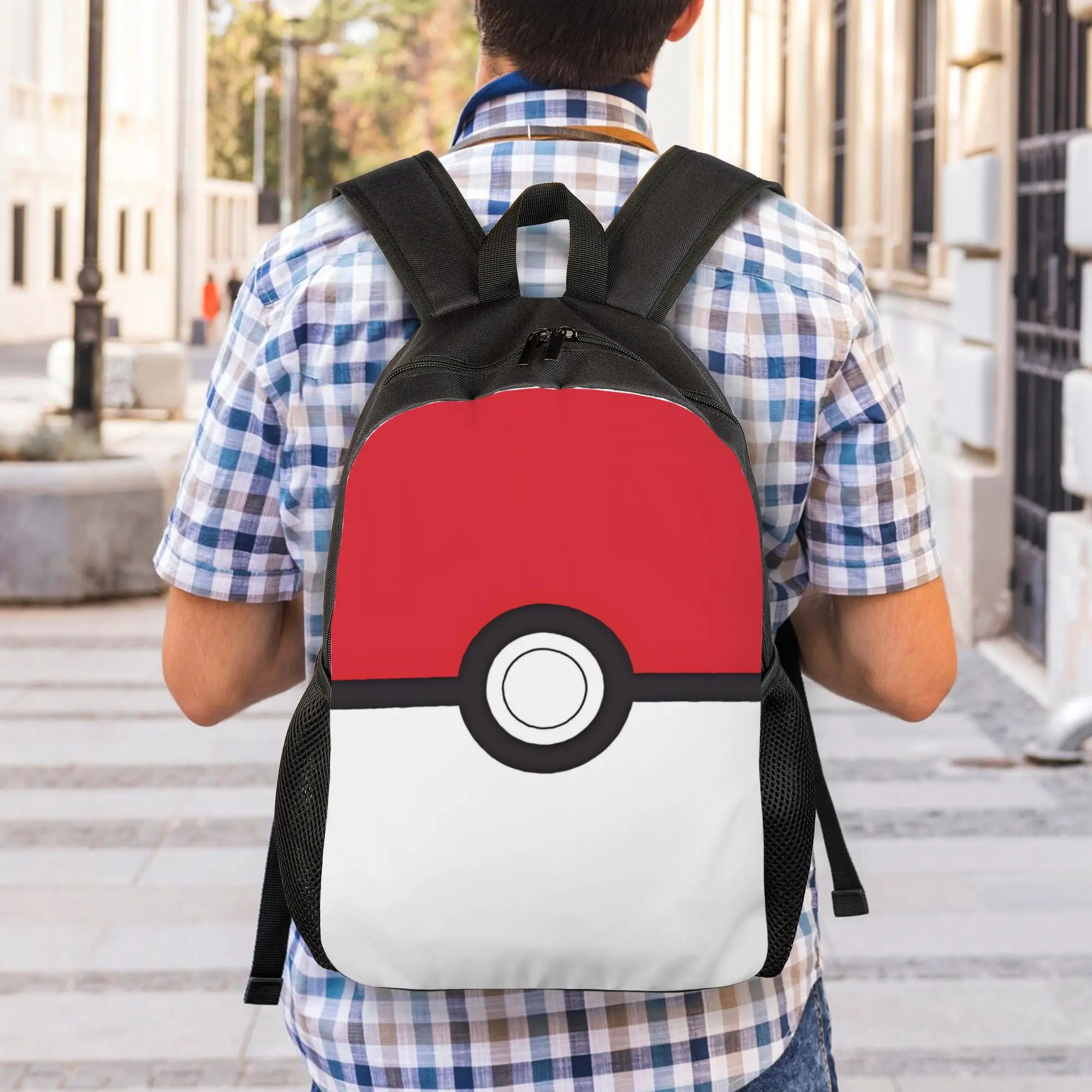 

Back to school season Casual Pokeball Knapsack Pokemon Male Lady Rucksack Backpack