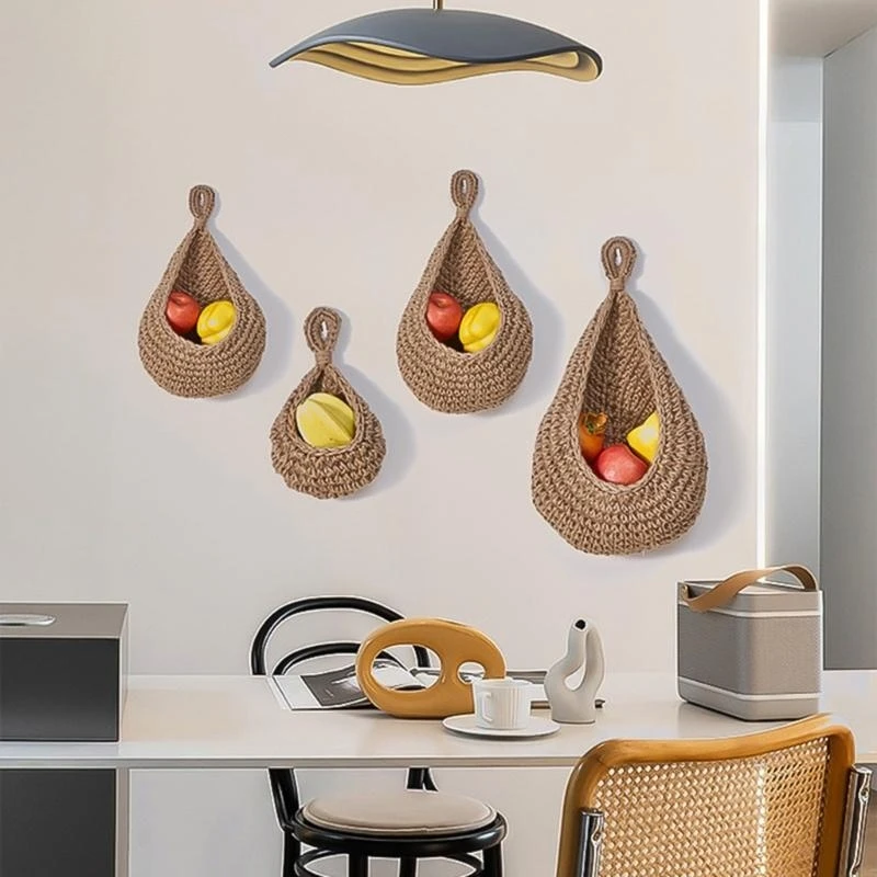 

652F Modern Home Hanging Fruit Net Bag With Strong Load Capacity Designs for Small Apartments and Kitchen Organization
