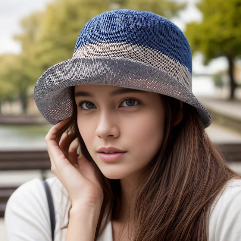 Chapéu japonês de sombrinha feminino, top redondo versátil, chapéu de pescador para passeios, moda verão, novo, 2023