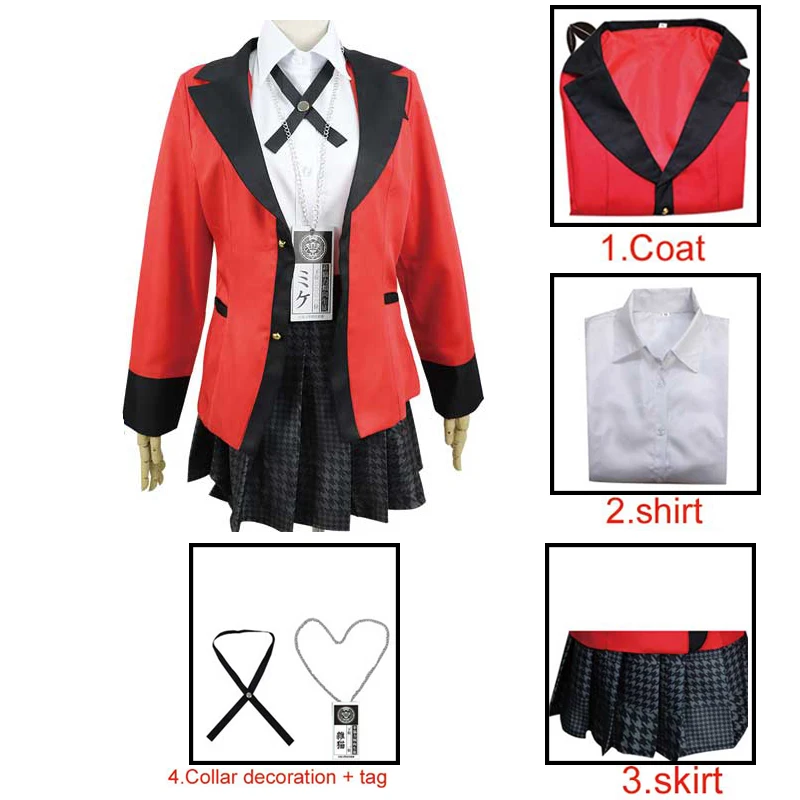 Carnival Kakegurui Jabami Yumeko Yomoduki Runa Cosplay Costume For Women Coat Wig Shoes Halloween Costume For Women Carnival