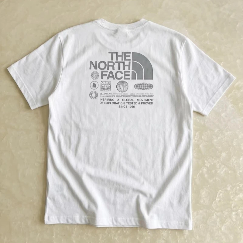 The North Face Clean Fit Cotton Short Sleeve T Shirt Back Letter Logo Print Breathable Comfortable