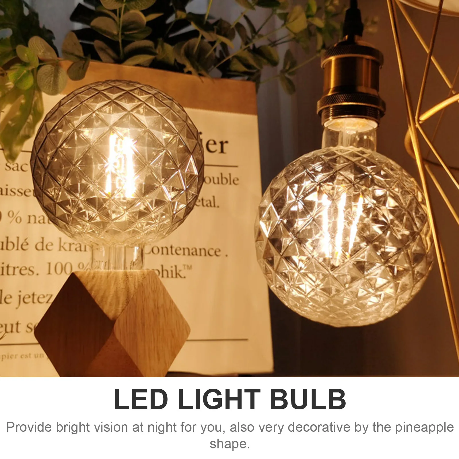 

LED Vintage Style Light Bulb Pineapple Glass Decorative Bulb for Home Office Garden Patio Warm Light Edison Bulbs