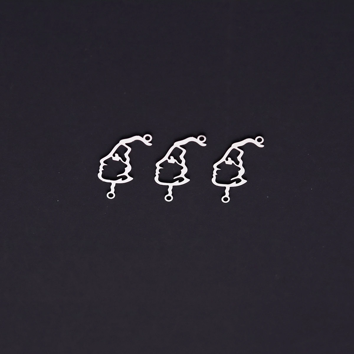 3pcs Abstract Woman Face Charm For Jewelry Making Earring Pendant Bracelet Necklace Accessories DIY Supplies Stainless Steel