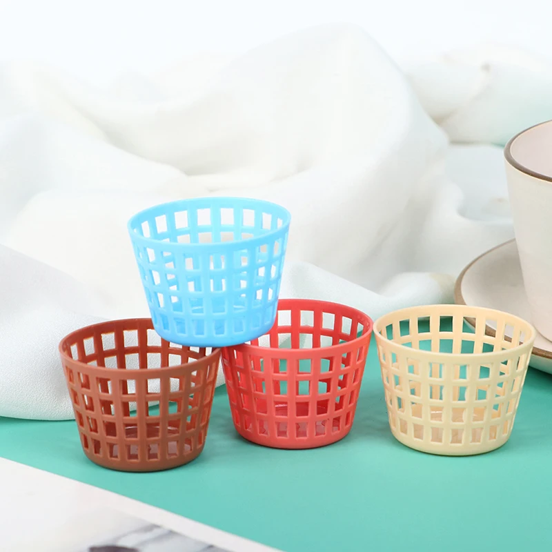 Dollhouse Storage Basket, Decoração em miniatura, Mini, 1/12, bonito, 5pcs