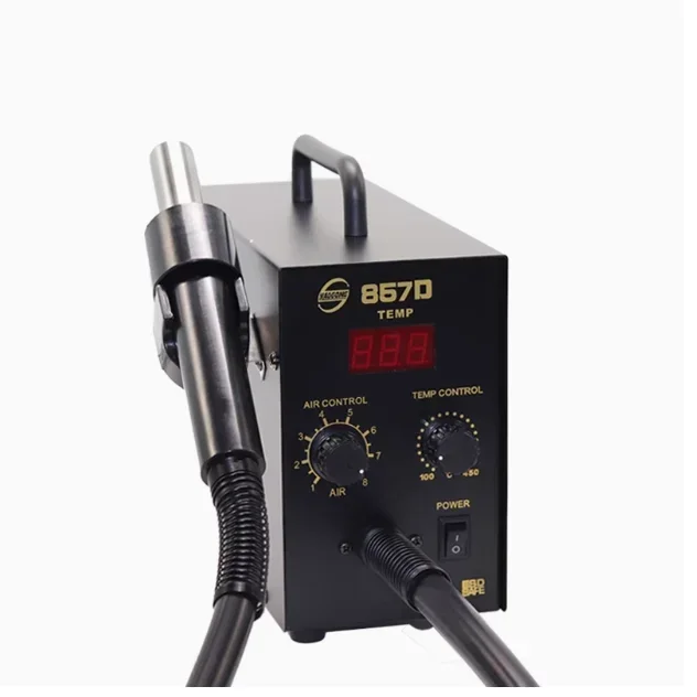 

857D Rework Soldering Station 600W Temperature Control Soldering Station Air Blower With Led Hot Air Desoldering Sta