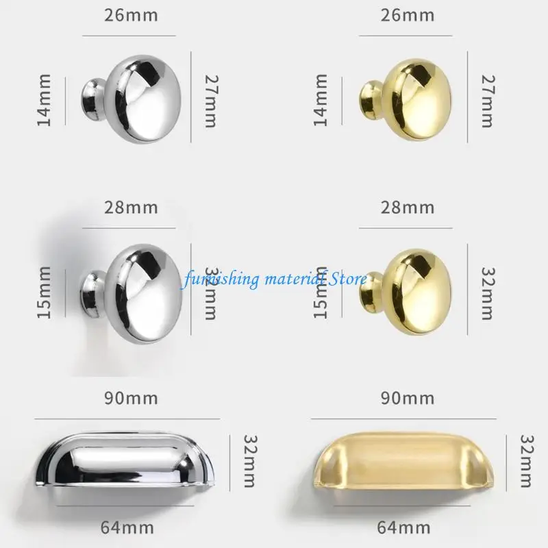 Picture 7: Y5GD Solid Brass Door Knobs Round Cabinet Knobs Cupboard Door Handles Small Pull Knob