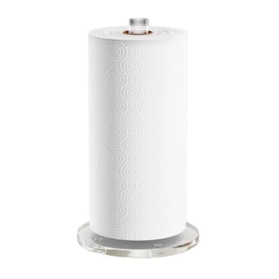 

Paper Towel Holder Countertop Freestanding Paper Towel Holders for Kitchen Bathroom Acrylic Paper Towel Stand with Anti Slip We