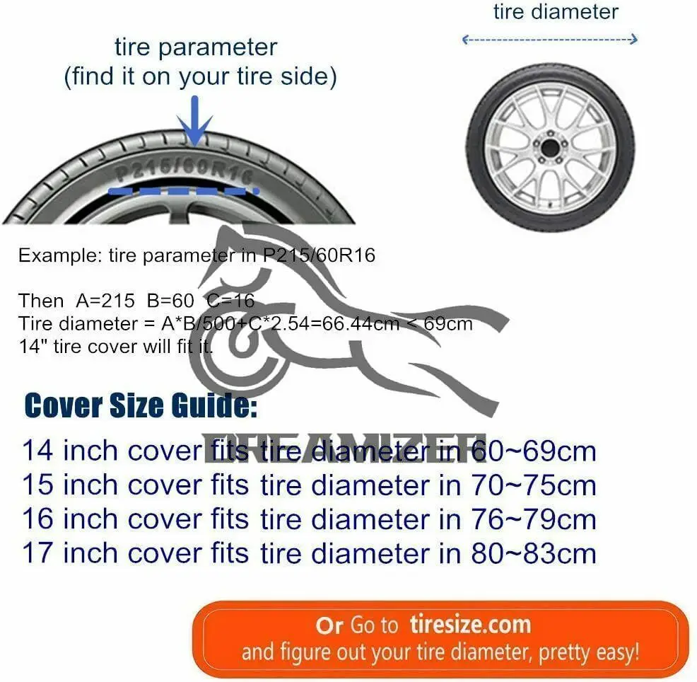 Spare Car Tire Tyre Cover Weather Protection 17\