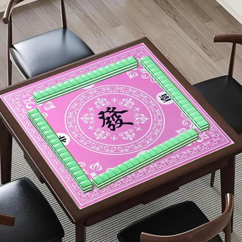 Game Mat For Table 27x27-Inch Anti Slip Mahjong Table Covers Board Game Table Mat Dice Game Tablecloth Mahjong Accessories For