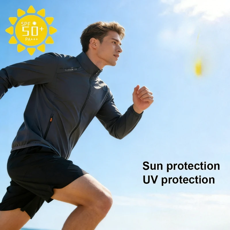 

Мужская легкая дышащая куртка для активного отдыха с защитой от солнца UPF 50+, быстросохнущая, с УФ-защитой, летняя спортивная куртка-ветровка 2026