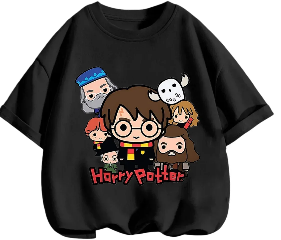 Summer Casual Crew Neck T Shirt Cute Cartoon Harry Potter Street Fashion Outdoor Leisure Kids Boys Girls 3 14 Years view 3