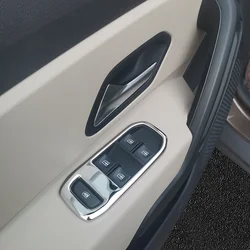 For Dacia Renault Duster 2018-2023 Window Glass Switch Cover Overlay Trim Panel Chrome Car Styling Accessories 4PCS