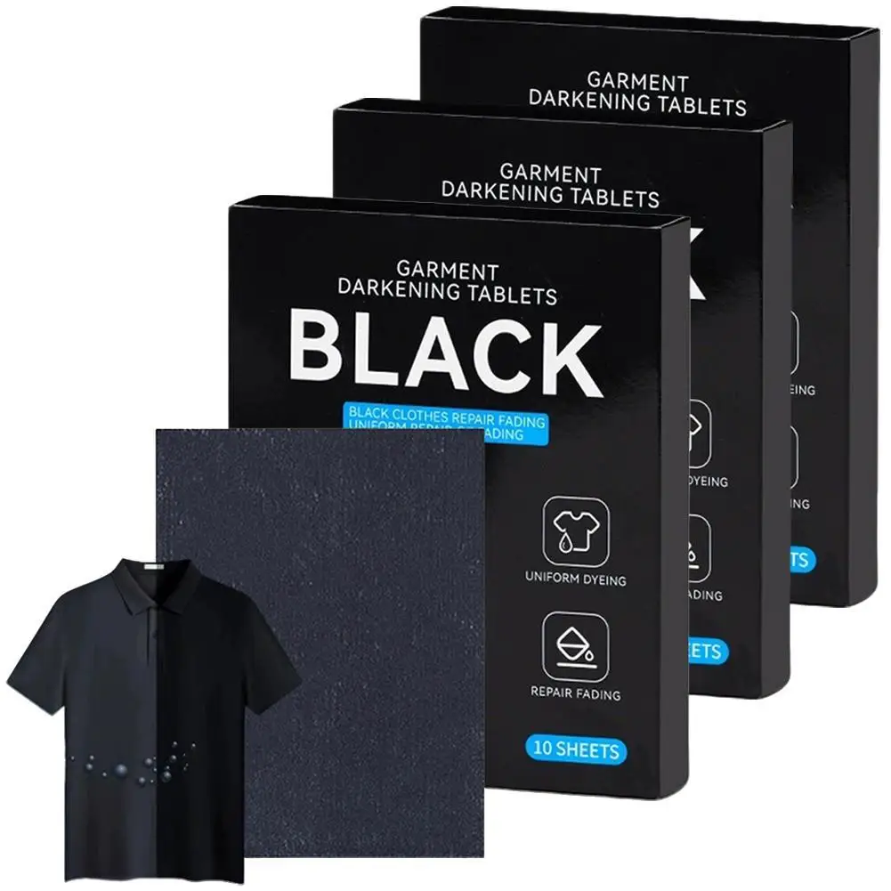10/20/30pcs Black Laundry Dye Sheets Non-Woven Color Enhancer Tablets for Washing Machine Restore Faded Black Clothes