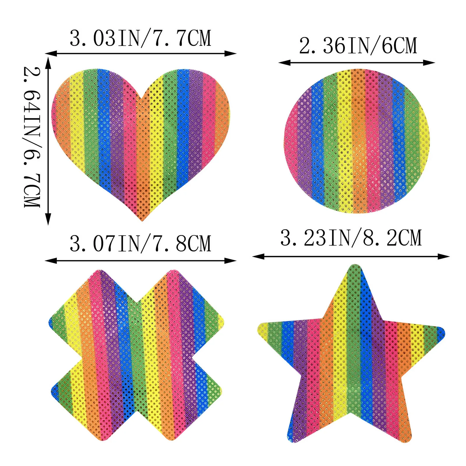 Multiple Shapes Nipple Cover Gradient Rainbow Charm Sexy Breast Pasties Stickers Self Adhesive Nipple Stickers Bra Accessories