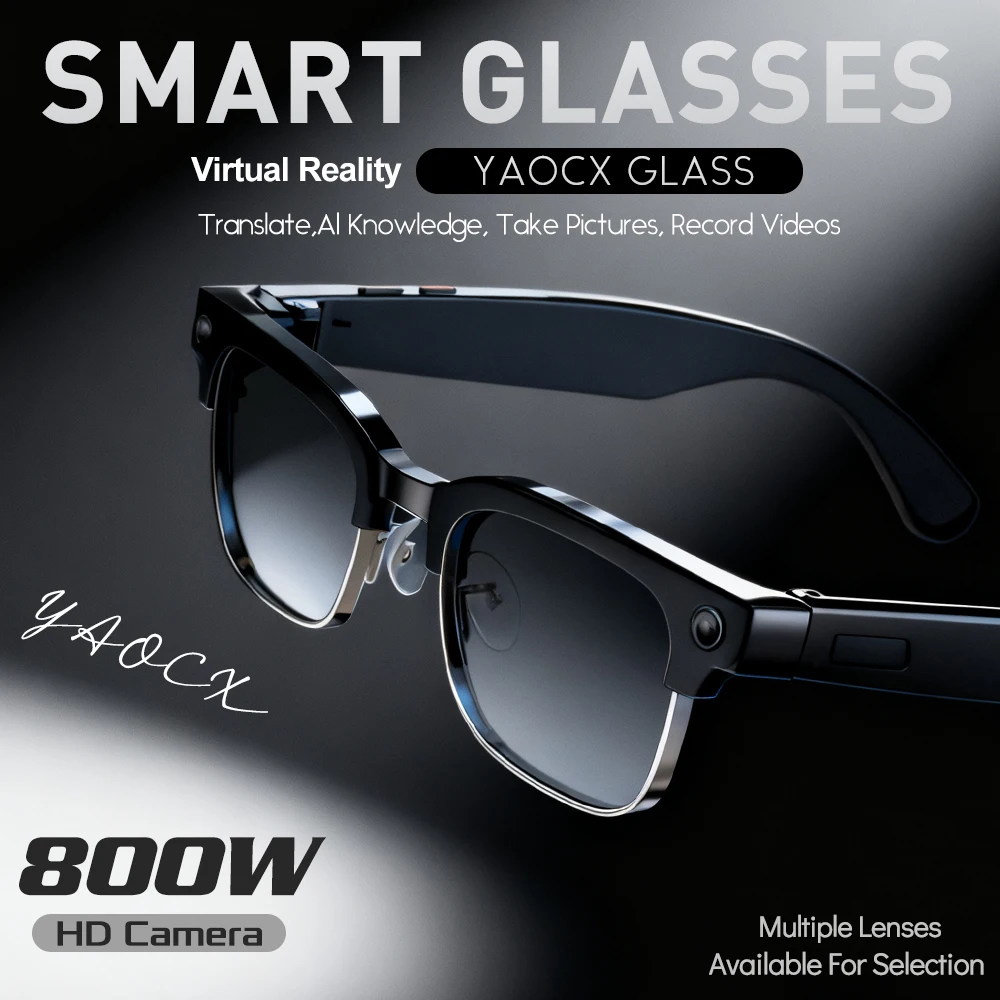 

2025 New Upgrade Smart Glasses With Camera Video Recording AI Photo Recognition Bluetooth Call Translation Voice Sunglasses Man