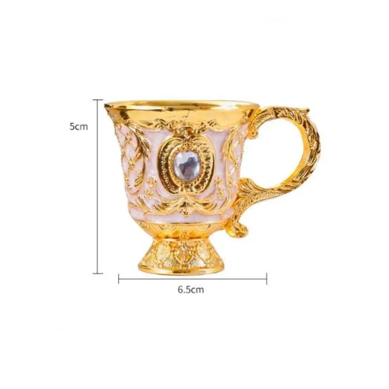 【BA】Vintage European Alloy Goblet Embossed Enamel Mini Liquor Wine Cup Multi Colors For Wedding Home Bar Table Decor Gift