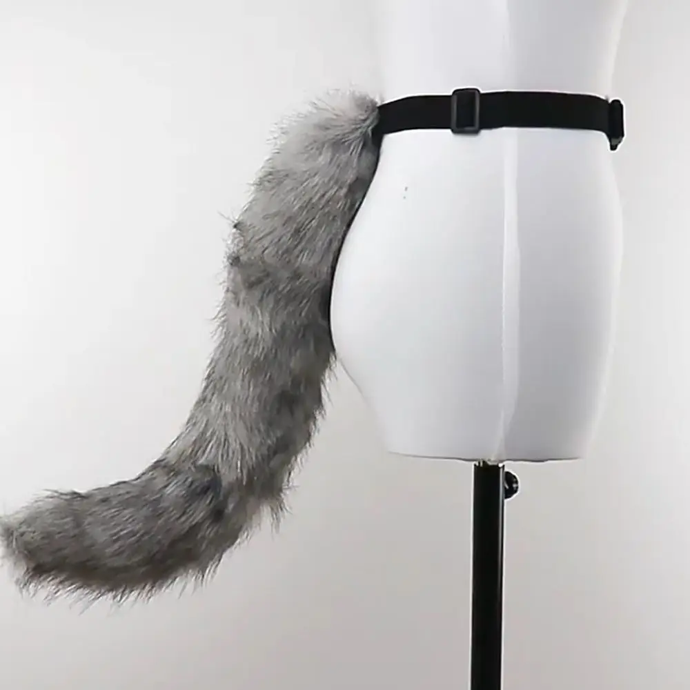 

Plush Halloween Cosplay Accessories Long Tail with Buckle Halloween Animal Cosplay Props Adjustable Beast Animal Cosplay Props