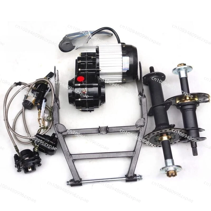 Elektrischer ATV-Differentialwellen-Antriebsmotor, Hinterachse mit Zahnkranz, Hintergabel, Scheibenbremse, 5-Zoll-Regenreifen