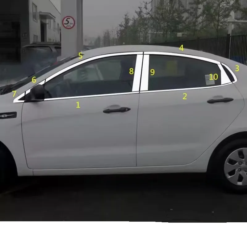 For 2011-2016 Kia K2 Rio 3 Pride Sendan Car Window Trim Styling Decoration Stripsticker Cover