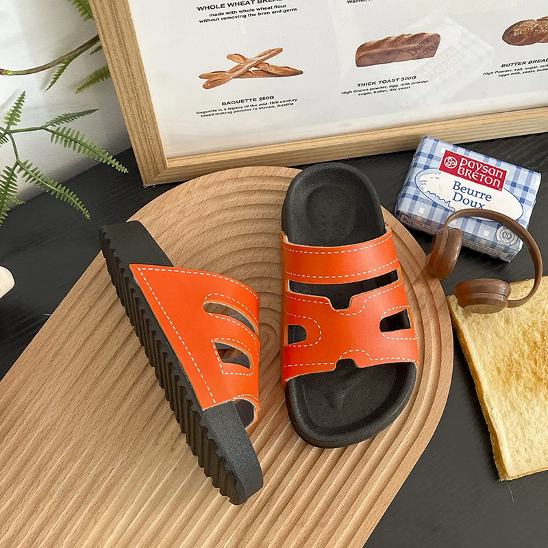 2026 New Chinese Style Kids Slippers Summer Thick Sole Casual Slides Boys Girls Indoor Outdoor Fashion Shoes - view 3