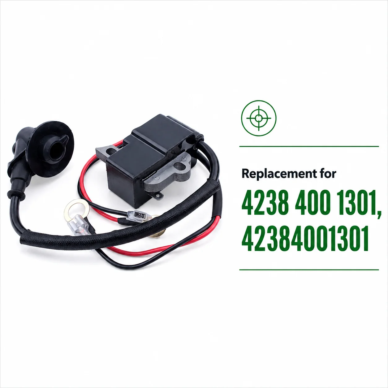 Ignition Coil Module w/ Wire For Stihl TS410 TS420 Cutquik Cut Off Saw Replaces 4238 400 1301, 42384001301 Replacement Parts