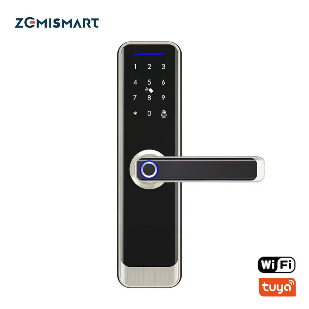 Imagem -01 - Zemismart-tuya Wifi Smart Digital Door Lock Impressão Digital Chave do Cartão ic Desbloqueio de Senha Campainha Necessária Desbloqueio Remoto App zemismart tuya wifi smart digital door lock impressao digital chave do cartao ic desbloqueio de senha campainha necessaria desbloqueio remoto app 01