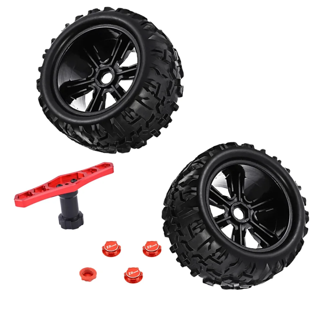 1/8 Scale 17mm Hex 4pcs 8477/8483 RC Truck Tires Wheels Set With Tool For Car ZDRacing JLB Cheetah Monster Flux Parts