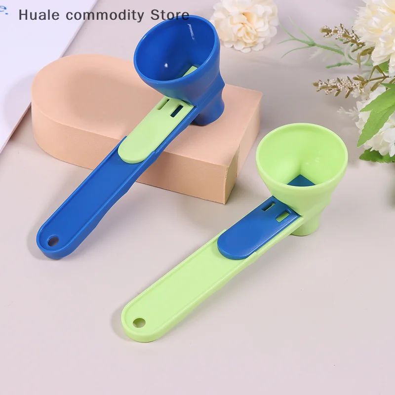 Coffee Scoop Funnel Measuring Spoon With Longer Handle Powder Scoop Reusable Sliding Design Coffee Spoon Kitchen Gadgets