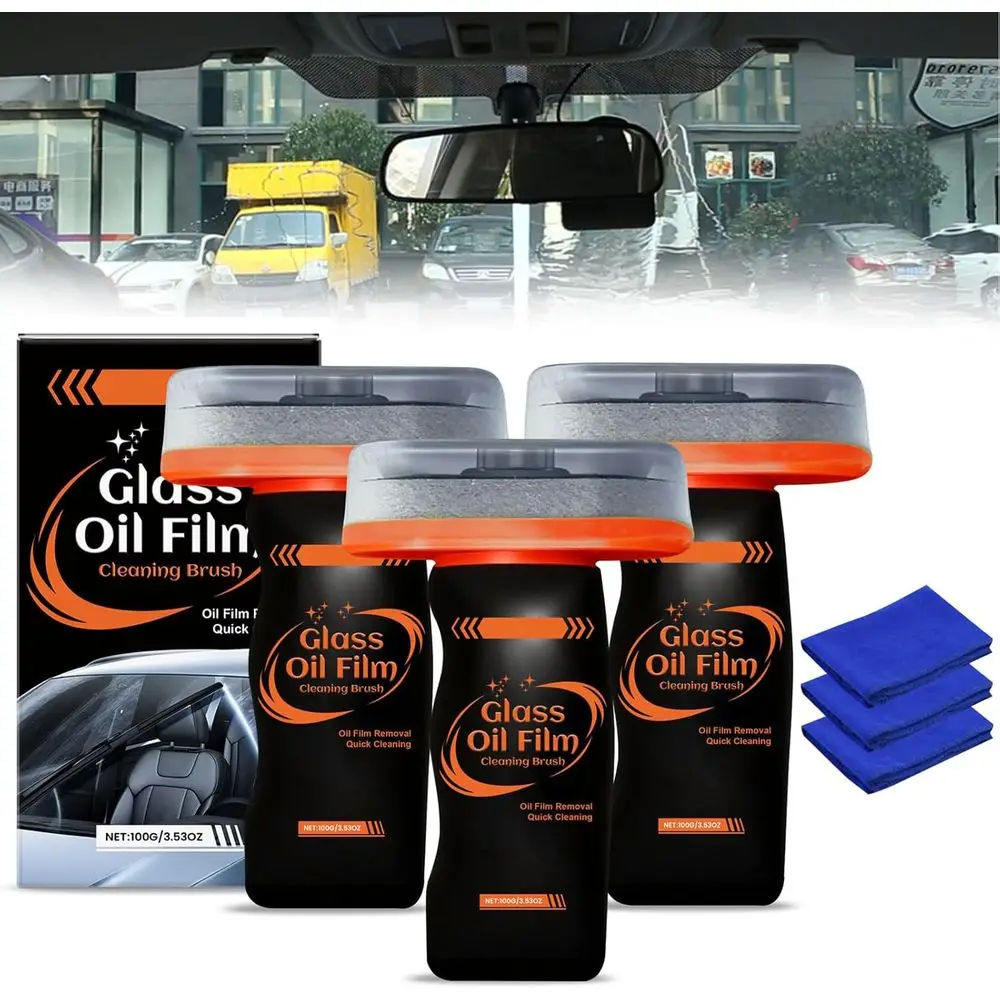 

Набор из 3 средств для удаления масляных пленок с стекол автомобиля, 100 мл, роликовый состав для стекол с чистящей подушечкой, удаляет масляные пленки и загрязнения, средство для удаления масляных пленок с автомобиля