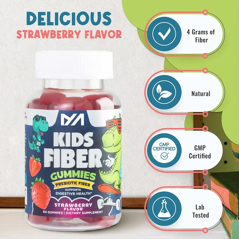 

Children's fiber gummies daily chicory root fiber supplement plant-based promotion of digestion and intestinal health