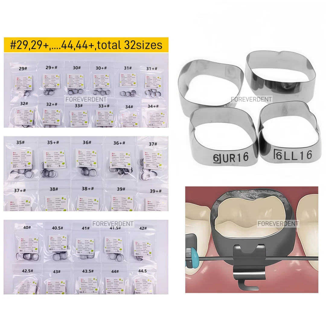 50Kit(200Pcs) Dental Orthodontic Bands 1st Molar Plain Bands Rough Inner Orthodontic SINGLE Band WITHOUT Accessories