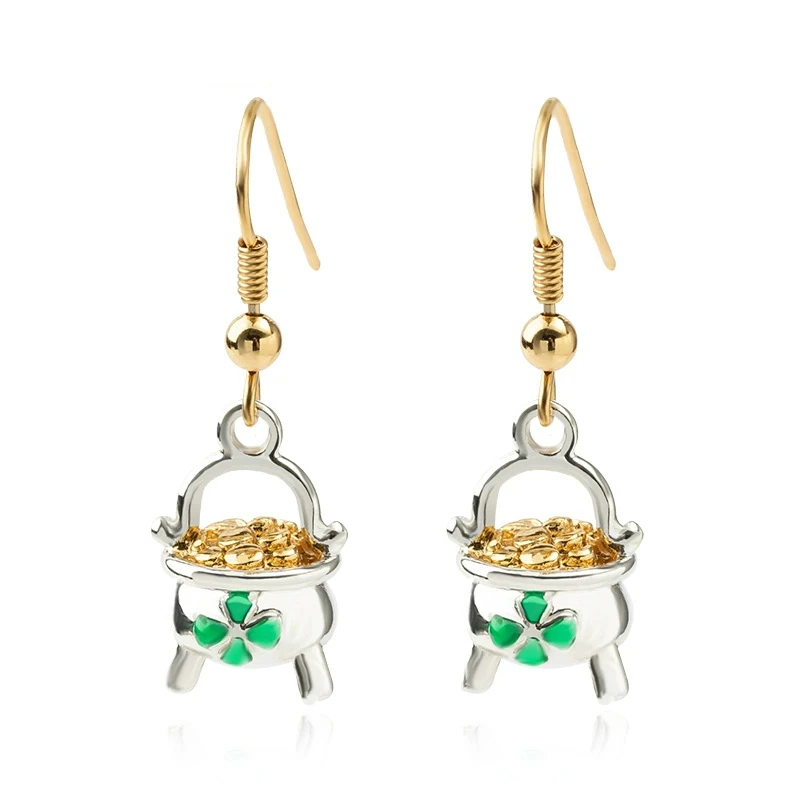 

Ethnic Style National Trend Fishhook Lucky Dangle Earrings Retro Chinese Style Personalized Jewelry