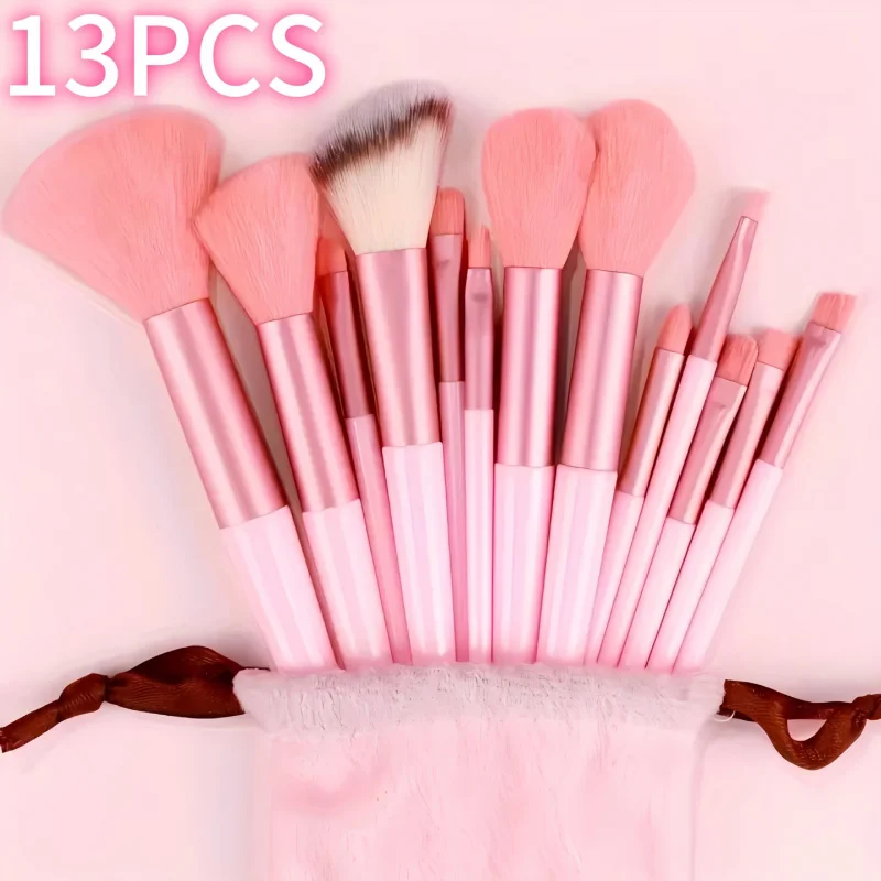 ชุดแปรงแต่งหน้า 13 ชิ้น แปรงคอนซีลเลอร์ แปรงปัดแก้ม แปรงแป้ง แปรงอายแชโดว์ แปรงไฮไลท์ แปรงรองพื้น อุปกรณ์เสริมความงาม