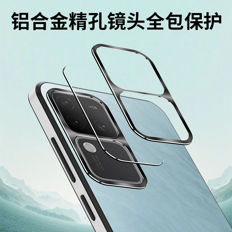 For VIVO V30 Pro Luxury Metal Case Camera Protective Phone Leather Back Cover For VIVO V30 Pro V 30 Shockproof  Bumper