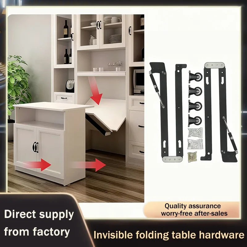 Summit Flip Down Folding Table Hardware Kit Extendable Slide Rail System For Space Saving Wall Mounted Desk Drop Leaf Mechanism