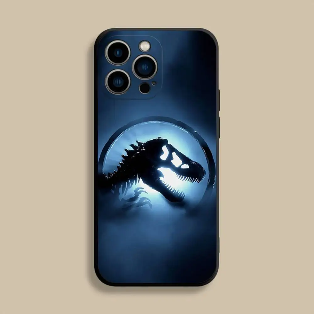 J-Jurassic P-Park W-World iPhoneケース iPhone 17,16,15,14,13,12,Pro,Max,Plus,E,SE4,Air,Mini対応 ブラック ソフトカバー