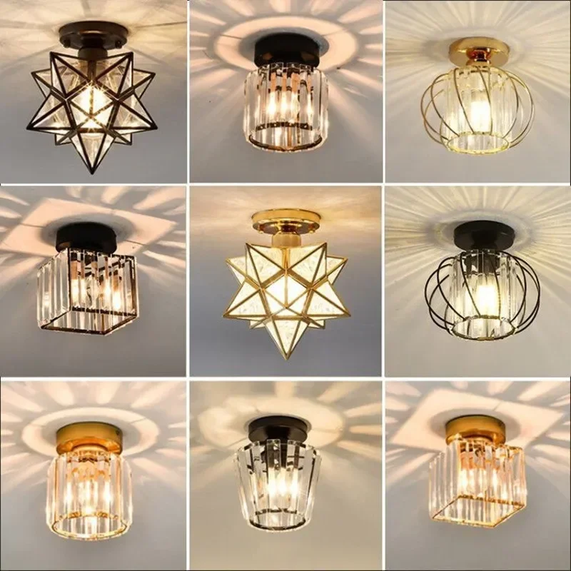 

Nordic Modern K9 Crystal Ceiling Light Indoor Aisle Corridor Lamp Hallway Stairs Bedroom Dining Room Fixtures