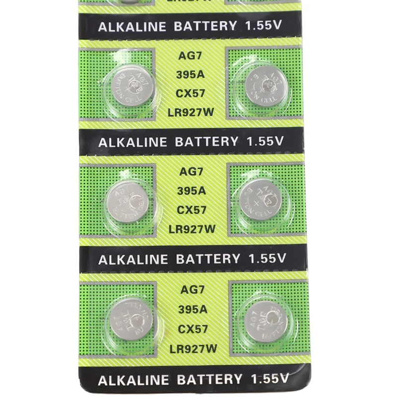 1.55V AG7 LR927 LR57 SR927W 399 GR927 395A AG 7 Battery Button Batteries For Watch Toys Remote Cell Coin Battery