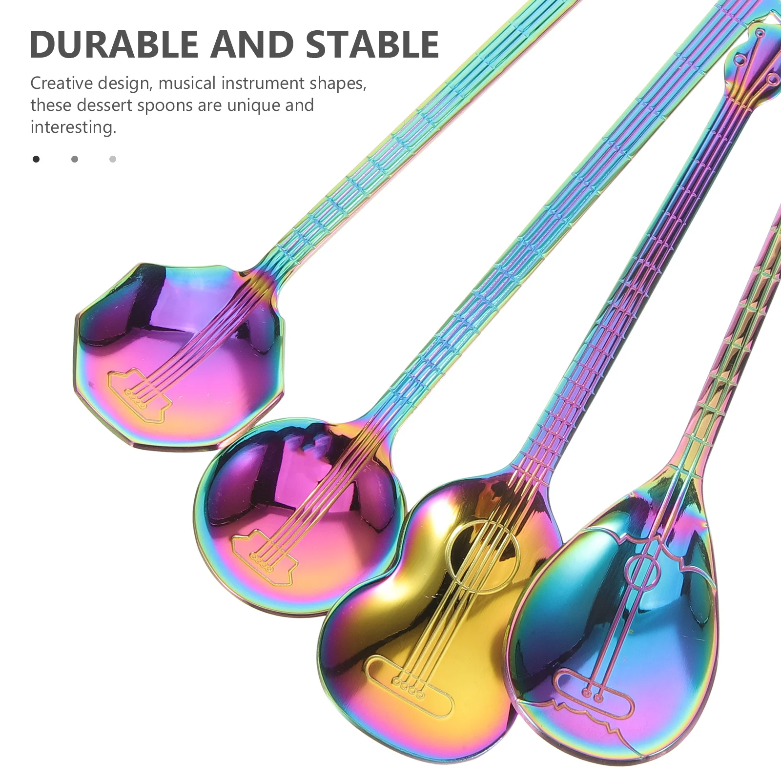 

4Pcs Music Theme Spoons Stainless Steel Dessert Coffee Spoon Set for Restaurant Home Kitchen Dining Spoons Home Accessories
