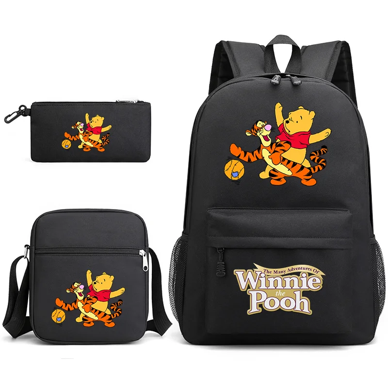 

3pcs Disney Winnie the Pooh Bookbag Kids Backpack Boys Girls School bags Daily Backpacks Mochilas Shoulder Bag Set