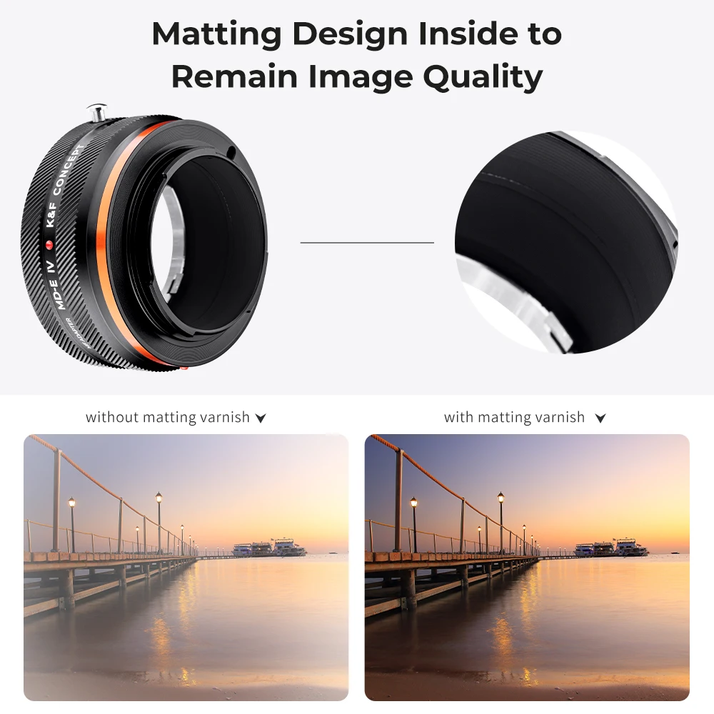 K&F Concept MD to E IV Pro Lens Adapter MINOLTA MD MC SR to Sony a6000 a5000 A7C A7C2 A1 A9 A7S A7R2 A73 A7R4 A7R5