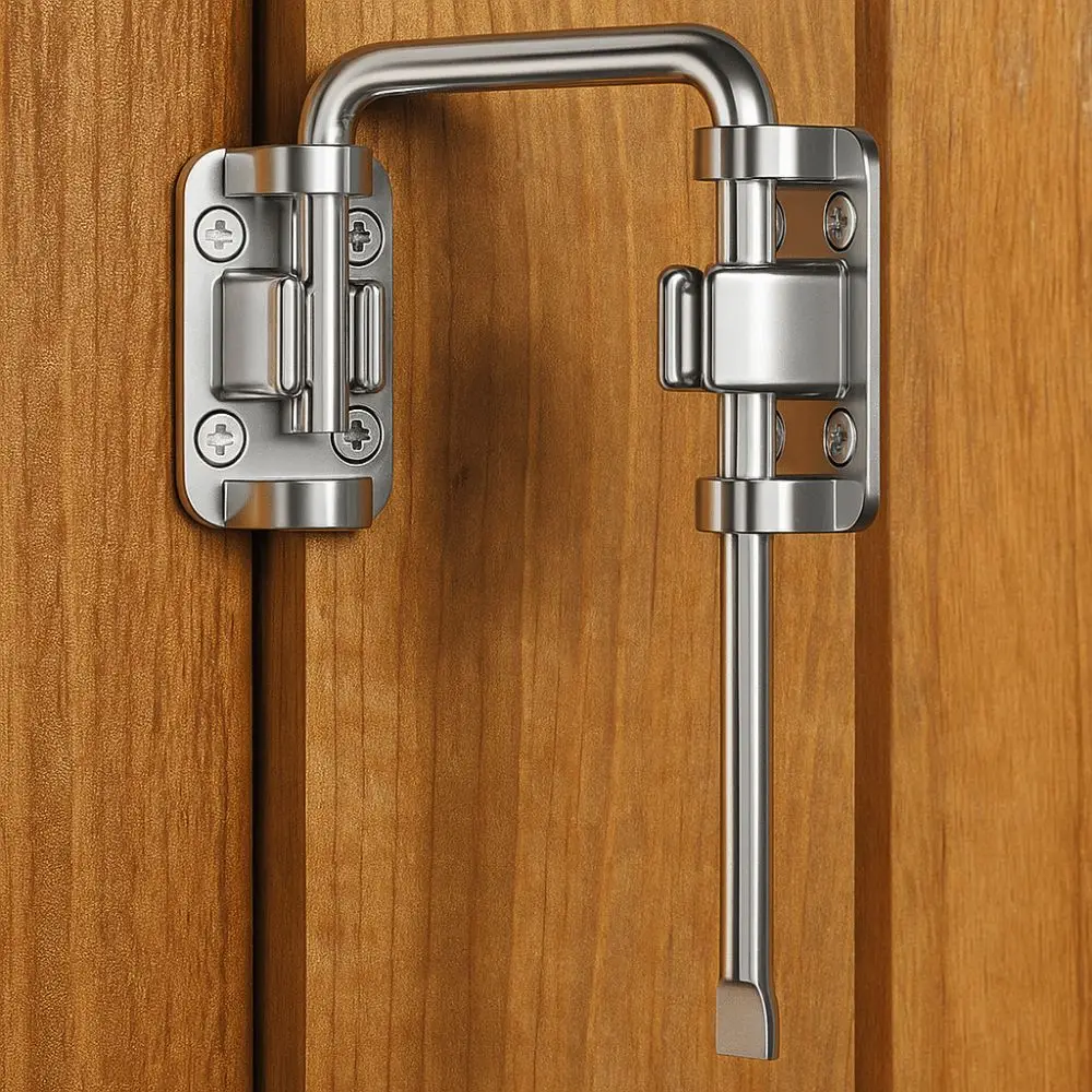 

Drawer No-drill Door Lock Stainless Steel Thickened Safety Barrel Bolt Right Angle Compact Size Anti-theft Buckle Window