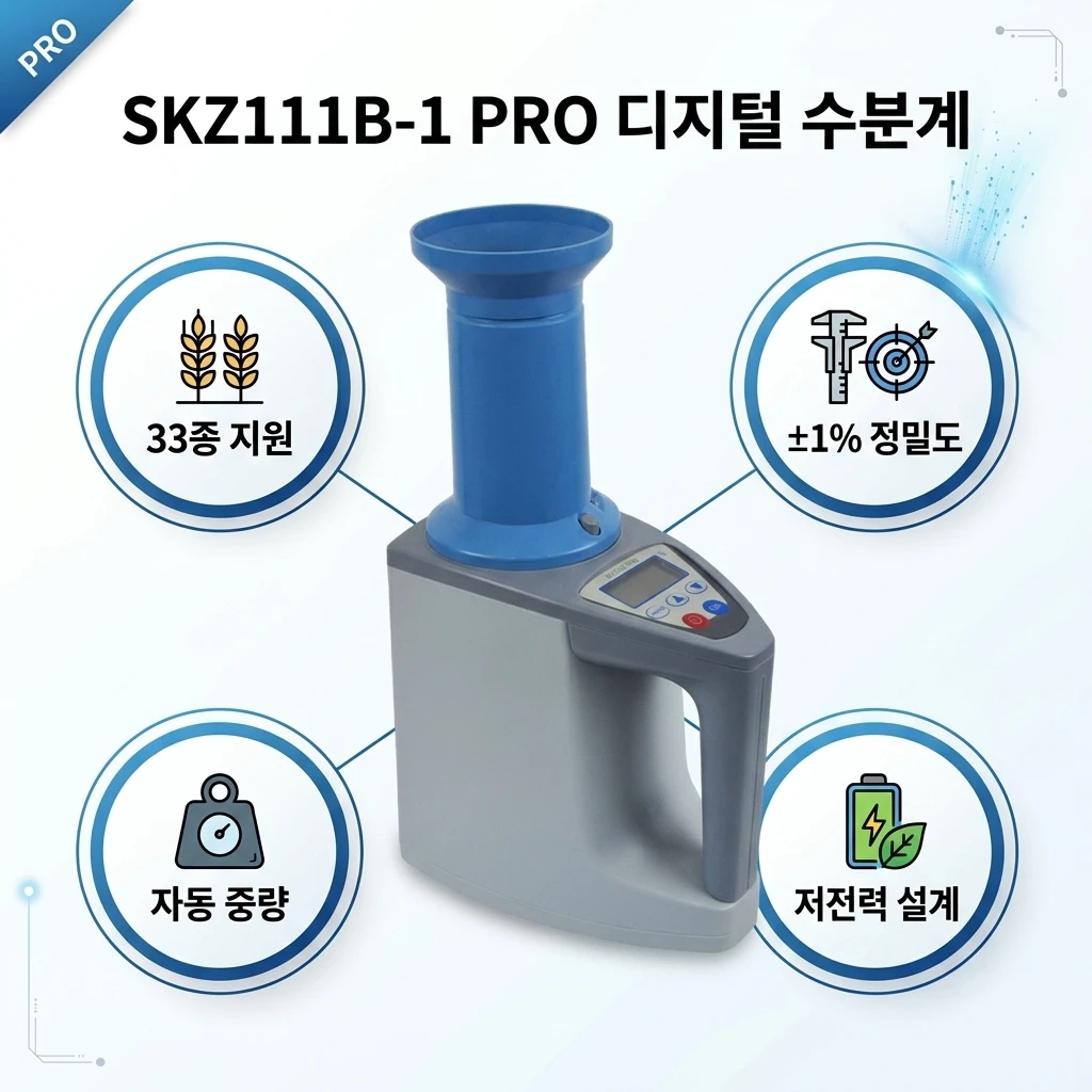 SKZ111B-1 Pro 33 Kinds Handheld Cocoa Bean Grain Moisture Meter with LCD Display for Agriculture & Rural Farms